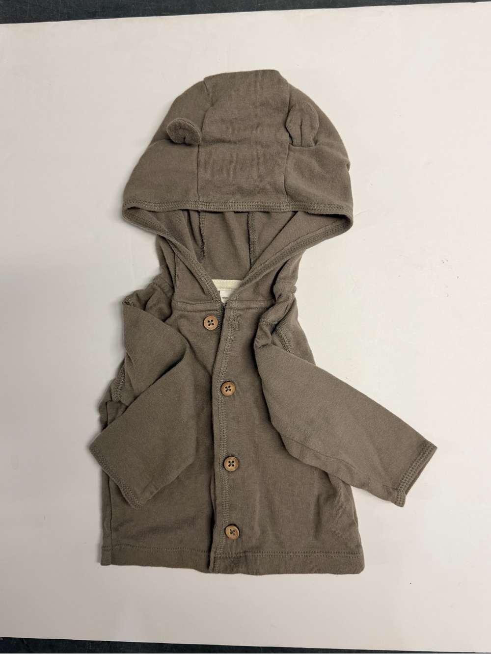 Carter's Brown Hooded Button-Up Jacket with Ear Detail